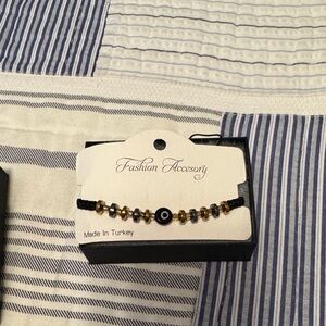 Gold and Black Beaded Bracelet